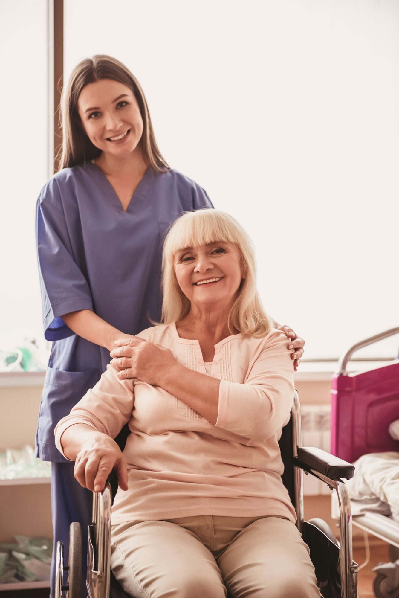 Old woman in hospital